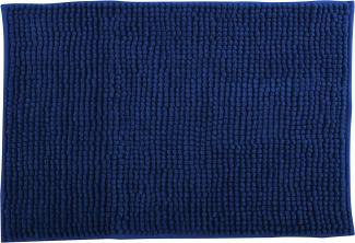 MSV Badteppich Badvorleger Duschvorleger Chenille Hochflor Badematte 40x60 cm – Blau