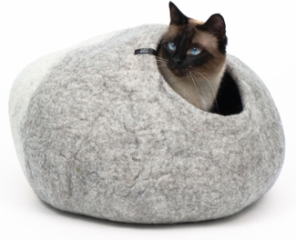 LucyBalu Tierbett Katzenhöhle aus Filz, Filzhöhle für Katzen, Kuschelhöhle für Katzen