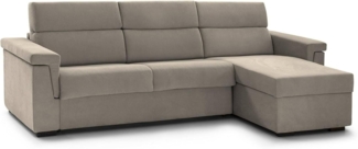 Talamo Italia - Sofa mit Halbinsel Zelinda, Ecksofa für Wohnzimmer, gepolstert, Abnehmbarer Bezug, 100% Made in Italy-Qualität, 285x160 h100 cm, Taube