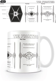 empireposter Star Wars Tie Fighter Sketch Größe (cm), ca. Ø8,5 H9,5 Beschreibung: Krieg der Sterne Keramik Tasse, weiß, bedruckt, Fassungsvermögen 320 ml, spülmaschinen und mikrowellenfest