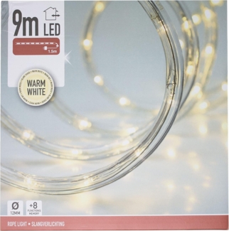 LED Lichtschlauch 9m Lichterkette Ø12mm mit 8 Lichteffekte warmweiß Innen Außen