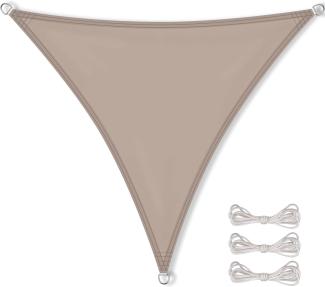 CelinaSun Sonnensegel inkl Befestigungsseile Premium PES Polyester wasserabweisend imprägniert Dreieck gleichseitig 3,6 x 3,6 x 3,6 m Taupe