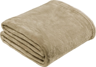 Wohndecke "Amarillo", REDBEST, Fleece Uni, Beige, 130x180 cm