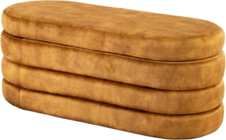 riess-ambiente Sitzbank VOGUE 115cm senfgelb - Samt, mit Stauraum, fertig montiert, gepolstert (Einzelartikel, 1-St), stilvolle Polsterbank - ideal für glamouröse Schlafzimmer & Ankleiden