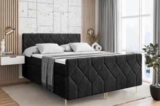 ALTDECOR Boxspringbett CATOR-F KING (Multipocket-Matratze H4, H3 Matratze Bonellfederung, Topper, Kopfteil)