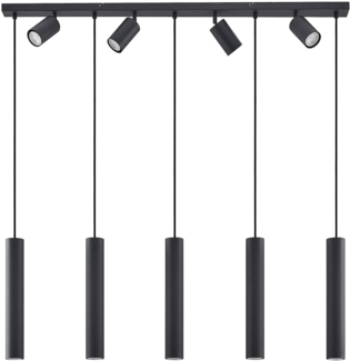 Lindby Hängeleuchte Sanad, Metall, Schwarz IP20, 9 x 10 W LED