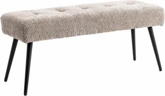 riess-ambiente Sitzbank BOUTIQUE 100cm champagner greige / schwarz (Einzelartikel, 1-St), Wohnzimmer · Bouclé · Metall · Esszimmer· Flur · Schlafzimmer