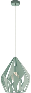 Eglo 49026 Pendelleuchte CARLTON-P Pastell E27 1X40W hellgrün Ø31cm H:150cm dimmbar