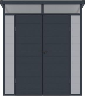 Vente-unique - Gartenhaus aus Kunstharz - Grau - 3,65 m² - mit Boden - MINARO