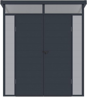 Vente-unique - Gartenhaus aus Kunstharz - Grau - 3,65 m² - mit Boden - MINARO