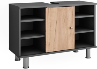 Waschbeckenunterschrank Fynn Anthrazit/Goldkraft Eiche 80 x 54 cm Vicco