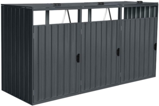 HOME DELUXE Mülltonnenbox dreitürig CUBO - 3x 240L