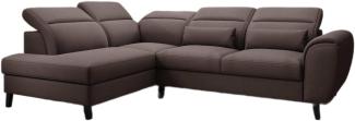 Designer Sofa Nobile mit verstellbarer Rückenlehne Stoff Dunkelbraun Links