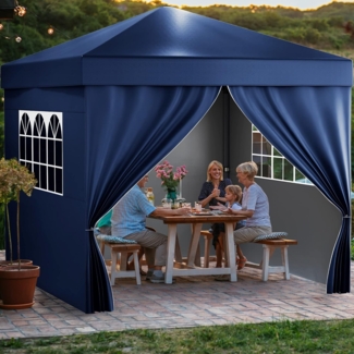 YITAHOME 3X3M Outdoor Pop Up-Pavillon mit Seite Faltpavillon, Wasserdichter Faltbarer Gartenpavillon Für Alle Jahreszeiten Camping Pavillon Anti-uv Mit Kostenlosen Höhenverstellbaren Für Party Märkte