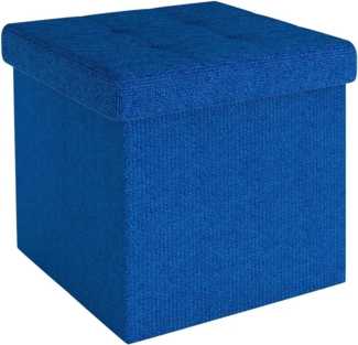 Intirilife Sitzhocker (Sitzwürfel mit Stauraum 30 x 30 x 30 cm in OZEAN BLAU - Fußablage, 1 St), Faltbare Sitzhocker - aus Stoff mit Mulden - Aufbewahrungsbox Truhe