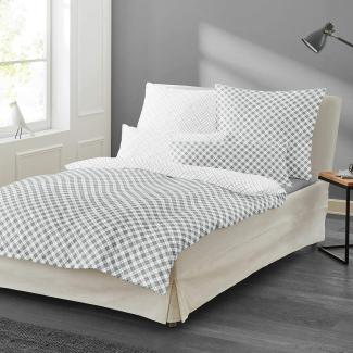 Irisette Mako-Satin Kissenbezug Bea 8254 silber 40x80 cm