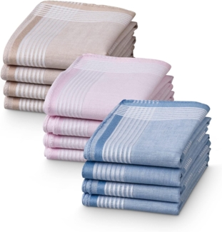 JEMIDI Handtuch 12x Stofftaschentücher im Set - wiederverwendbar - bunt, (1-St)