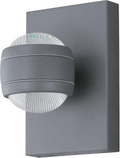 Eglo 94796 Aussenleuchte LED Wandleuchte 2-flammig Up & Downlight SILBER-STRUKTUR SESIMBA