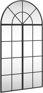 vidaXL Wandspiegel Schwarz 60x110 cm Gewölbt Eisen 3200606