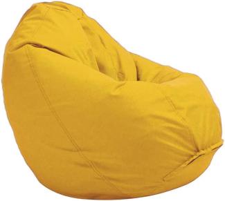 Bruni Sitzsack Classico M in Gelb – Sitzsack mit Innensack zum Zocken & Lesen, Abnehmbarer Bezug, lebensmittelechte EPS-Perlen als Bean-Bag-Füllung, aus Deutschland