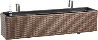 Dehner Blumenkasten Florenz, ca. 80 x 19 x 20 cm, Polyrattan, braun