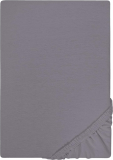 Biberna Jersey-Spannbetttuch, 100 % Baumwolle, Silber / Grau, 1x 90x190 cm - 100x200 cm