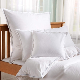 Traumschlaf Uni Kissenbezug White Collection Pico-Pico|40x60 cm| dark-grey
