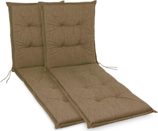 sunnypillow Liegenauflage Polsterauflagen für Gartenliege 190 x 60 x 9 cm, 2 Stück Braun