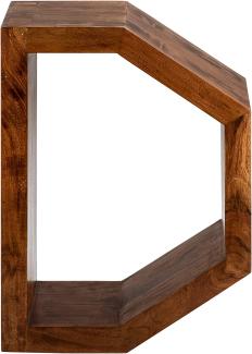 Beistelltisch D-Form 45 x 30 x 60 cm Braun aus Akazienholz WOMO-Design