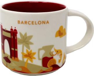 Starbucks Barcelona Yah-Becher - Sie Befinden Sich Hier - Kaffeetasse - Espana - Garnelen - Shrimp - Las Ramblas - Sangria 14 Unzen Weiß