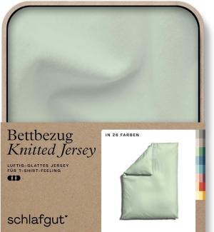 Schlafgut Knitted Jersey Bettwäsche | Bettbezug einzeln 135x200 -140x200 cm | green-light