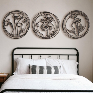 dekoratives Wandaccessoire aus Metall, 'Apt356', 49 x 0,15 x 49, Schwarz