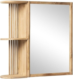 Vente-unique - Spiegelschrank Bad mit Ablagen - Teakholz - Naturfarben - CIMAHI