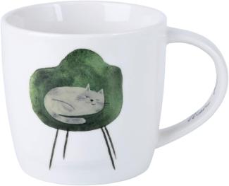 Maxwell & Williams DX1217 Becher 400 ml FELINE FRIENDS One Eye Opened, Porzellan, in Geschenkbox