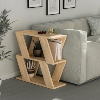 Dmora - Wohnzimmertisch Thalia, Niedriger Wohnzimmertisch, Kaffeeregal, Couchtisch für Sofa, 60x22h57 cm, Eiche