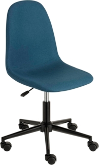 Baroni Home Gepolsterter Bürostuhl, drehbarer und höheverstellbarer Bürostuhl, ohne Armlehne, 130 kg belastbar, Blau, 63 x 40 x 93 cm