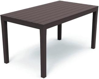 Gartentisch Rechteckig Mokka 138x80x72cm Holz-Optik Braun