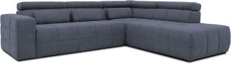 DOMO. collection Brandon Ecksofa, Sofa mit Rückenfunktion in L-Form, Polsterecke, Eckgarnitur, dunkelgrau, Ottomane rechts