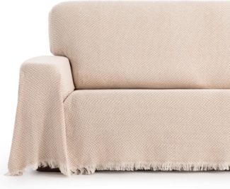 Maxifundas | Überwurf für Sofa und Bett | Beige | 180x260 cm | Modell Zen | Mehrzweckdecke, dekorativ, pflegeleicht