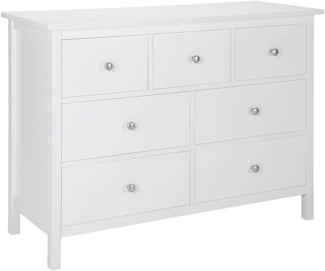Vente-unique - Kommode Landhaus mit 7 Schubladen - Stil Holz - Weiß - ALBANE