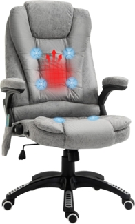 Vinsetto Schreibtischstuhl Bürostuhl mit Massagefunktion, Massagesessel mit Wärmefunktion (Chefsessel, 1 St), 120 kg Belastbar, Grau