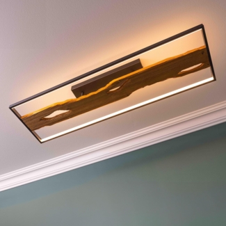 Lightbox Deckenleuchte, LED fest integriert, Warmweiß, LED Deckenlampe, 100 x 14 x 30 cm, 6600 lm 3000 K, Metall/Holz/Kunststoff