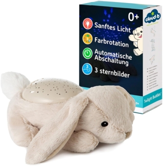 Cloud b Beruhigendes Nachtlicht Sternenprojektor | Sanfte Helligkeit | 3 Farben | 3 Sternbilder | Abschaltautomatik | Hase