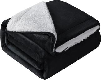 Mixibaby Hochwertige Wohndecken Kuscheldecken, extra Dicke warm Sofadecke/Couchdecke, Größe:150x200 cm, Farbe:Schwarz