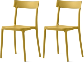 Connubia, 2 Stühle Argo, Polypropylen, Senf, matt