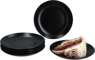 MamboCat Frühstücksteller 6x Panther Kuchenteller schwarz Steingut 6 Pers. Frühstücksteller