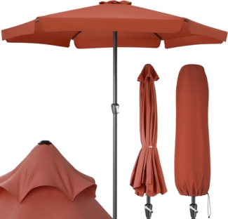 Kingsleeve® Sonnenschirm ohne Gestell, UV Schutz 80+, Alugestell / Polyester terracotta, Ø 330cm