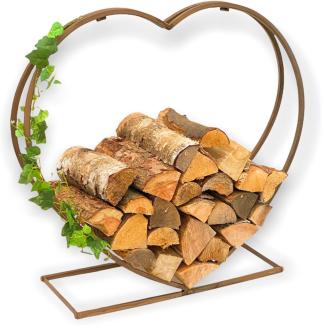 Kaminholzregal Innen Metall Herz Kaminholzständer 2013221 XL 78 cm Holzkorb Kaminholzhalter Holzregal Feuerholzhalter Deko