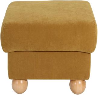 Monarch Hocker Veloursstoff Mais Buche Natur