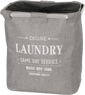 Wäschesammler HWC-C34, Laundry Wäschebox Wäschekorb Wäschebehälter mit Netz, 1 Fach 56 x 49 x 30 cm 82l ~ grau